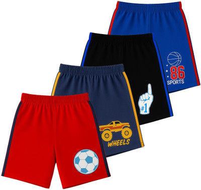 Fasla Short For Boys Casual Printed Cotton Linen(Multicolor, Pack of 4)