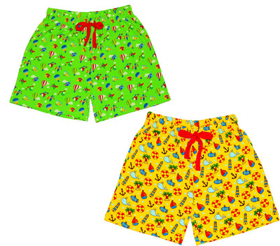 Ariel Short For Girls Casual Printed Pure Cotton(Multicolor, Pack of 2)