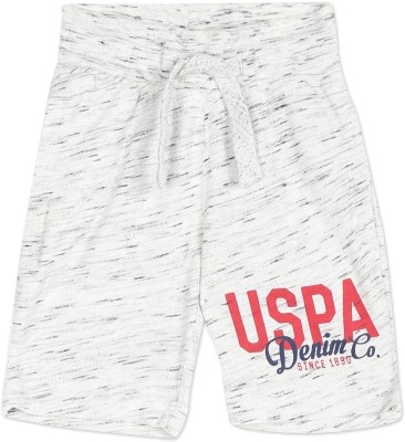 U.S. POLO ASSN. Short For Boys Casual Printed Pure Cotton(White, Pack of 1)