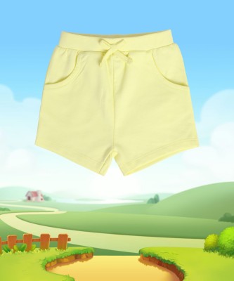 MINI KLUB Short For Baby Girls Casual Solid Pure Cotton(Yellow, Pack of 1)