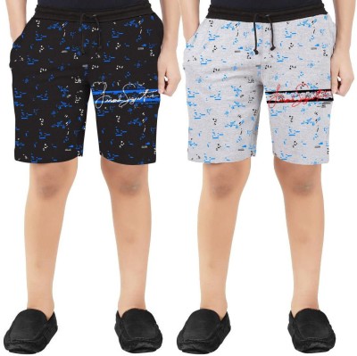 WYATT Short For Boys Casual Printed Cotton Blend(Multicolor, Pack of 2)