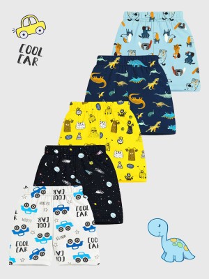 Kuchipoo Short For Boys Casual Printed Cotton Blend(Multicolor, Pack of 5)