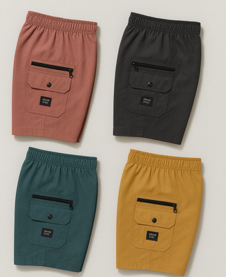 Payodhi Short For Boys & Girls Casual Solid Cotton Blend(Multicolor, Pack of 3)