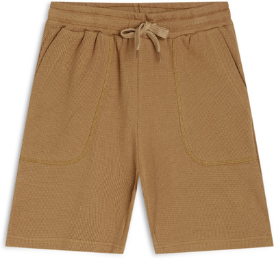 Chilins Short For Boys Casual Solid Pure Cotton(Brown, Pack of 1)
