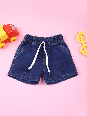V-MART Short For Baby Boys Casual Solid Cotton Blend(Blue, Pack of 1)