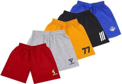 REDLUV Short For Baby Boys & Baby Girls Sports Solid Cotton Blend(Multicolor, Pack of 5)