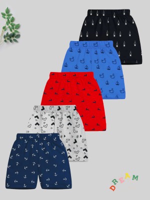 Kuchipoo Short For Boys & Girls Casual Printed Cotton Blend(Multicolor, Pack of 5)