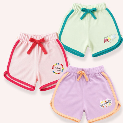 CERABI Short For Girls Casual Solid Pure Cotton(Multicolor, Pack of 3)
