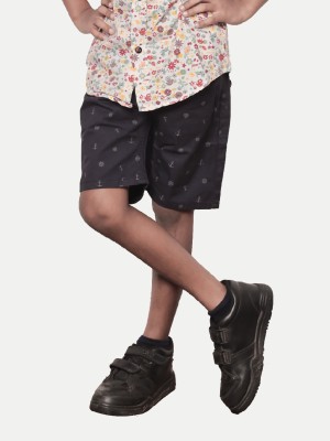 Rad prix Short For Boys Casual Printed Pure Cotton(Black, Pack of 1)