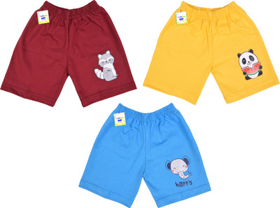 Toddylon Short For Baby Boys & Baby Girls Casual Graphic Print Cotton Blend(Multicolor, Pack of 3)
