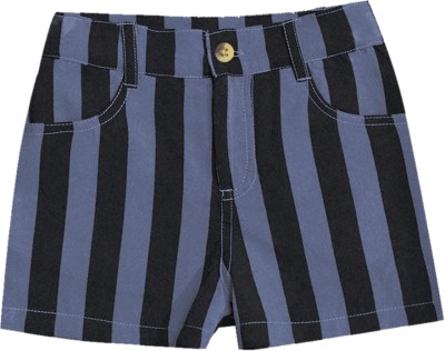 A.T.U.N. Short For Boys Casual Striped Pure Cotton(Black, Pack of 1)