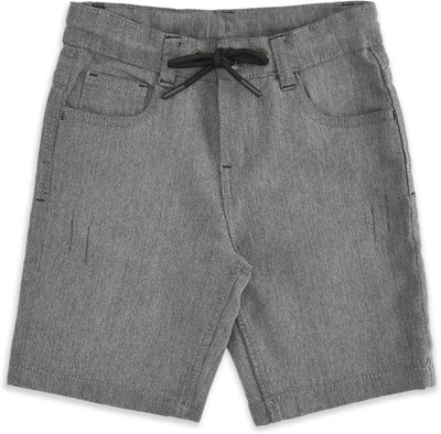 Pantaloons Junior Short For Boys Casual Self Design Cotton Lycra(Grey, Pack of 1)