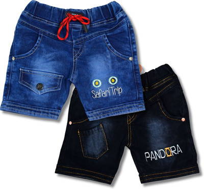 Worton Fashion Short For Baby Boys Casual Dyed/Washed Denim(Multicolor, Pack of 2)