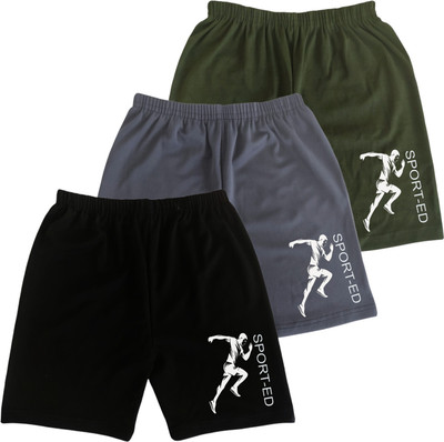 AMAZEE Short For Boys Casual Printed Lycra Blend(Multicolor, Pack of 3)