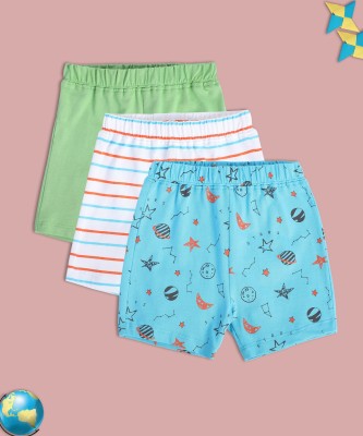 MINI KLUB Short For Baby Boys Casual Printed Pure Cotton(Multicolor, Pack of 3)