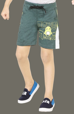 Billion Short For Boys Casual Printed Hosiery(Dark Green, Pack of 1)