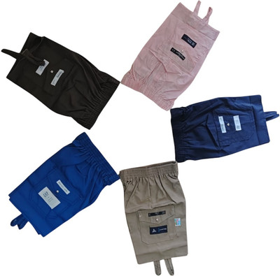 Fragment Short For Boys & Girls Casual Solid Cotton Blend(Multicolor, Pack of 4)