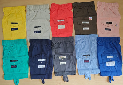 Fragment Short For Boys & Girls Casual Solid Cotton Blend(Multicolor, Pack of 10)