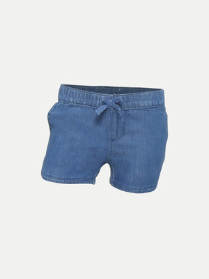 Rad prix Short For Girls Casual Solid Denim(Blue, Pack of 1)