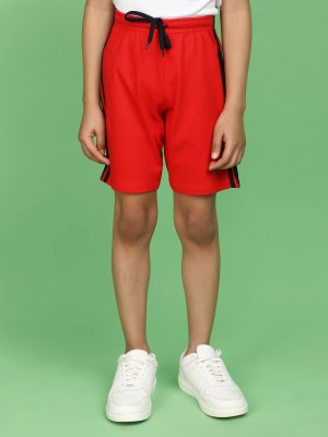 V-MART Short For Boys Casual Solid Pure Cotton(Red, Pack of 1)