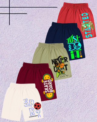 ENITOR Short For Boys Casual Printed Cotton Blend(Multicolor, Pack of 5)
