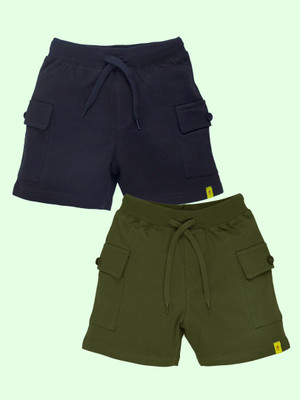 KiddoPanti Short For Baby Boys Casual Solid Pure Cotton(Blue, Pack of 2)