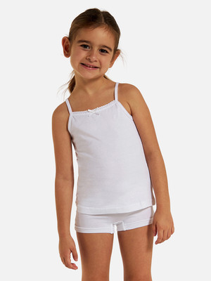 JUNIORS by Babyshop Short For Girls Casual Solid Pure Cotton(White, Pack of 2)