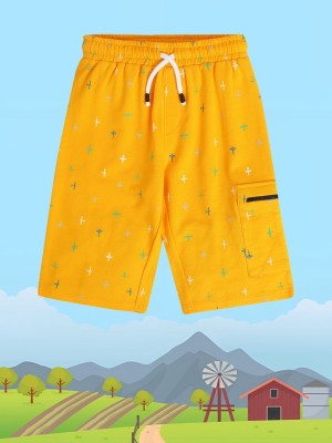 MINI KLUB Short For Boys Casual Printed Pure Cotton(Yellow, Pack of 1)