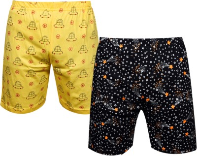 WIN 2 Short For Baby Boys & Baby Girls Casual Printed Cotton Blend(Yellow, Pack of 2)