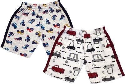 TotzTouch Short For Baby Boys & Baby Girls Casual Printed Pure Cotton(Multicolor, Pack of 2)