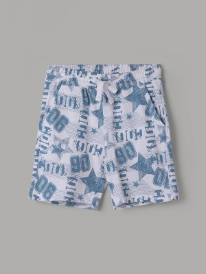 Fame Forever by Lifestyle Short For Boys Casual Printed Cotton Blend(White, Pack of 1)