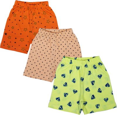 DIAZ Short For Boys & Girls Casual Printed, Polka Print Pure Cotton(Multicolor, Pack of 3)