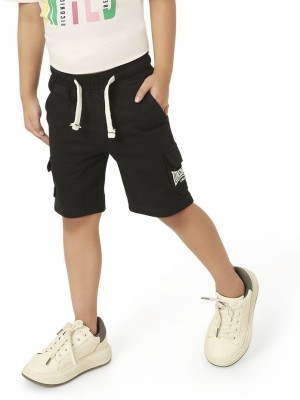 THE HOTDOG CO Short For Boys Casual Solid Cotton Blend(Black, Pack of 1)