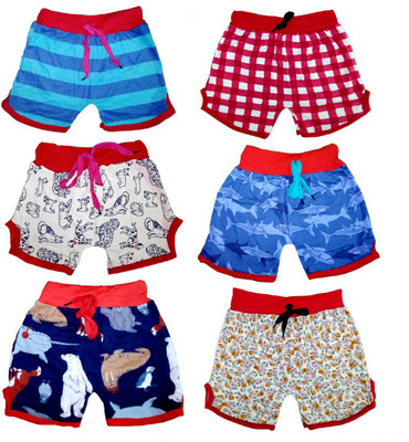 ASHOKA Short For Girls Casual Printed Cotton Blend(Multicolor, Pack of 6)