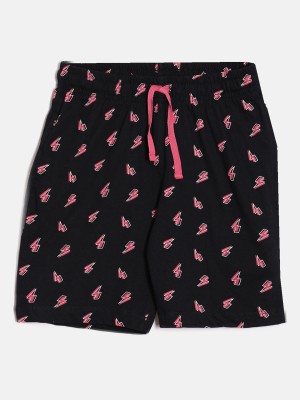 DIXCY SCOTT SLIMZ Short For Girls Casual Printed Pure Cotton(Black, Pack of 1)