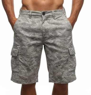 Zudi Printed Men Reversible Grey Basic Shorts