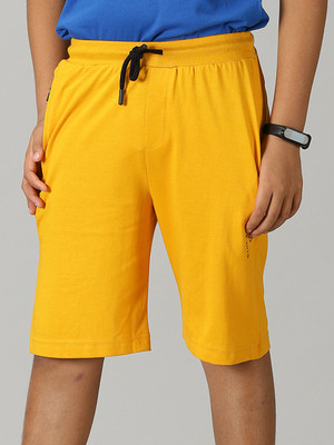 KiddoPanti Short For Boys Casual Self Design Pure Cotton(Orange, Pack of 1)