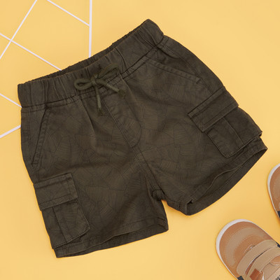 Pantaloons Baby Short For Baby Boys Casual Solid Cotton Blend(Dark Green, Pack of 1)