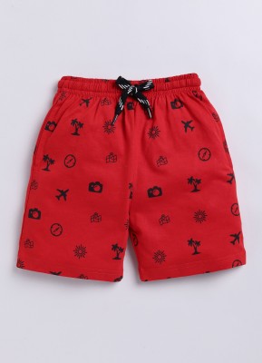 Hazelnuts Short For Boys Casual Printed Pure Cotton(Red, Pack of 1)