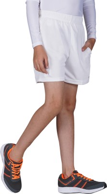 VECTOR X Short For Boys Casual Solid, Printed Polyester(White, Pack of 1)
