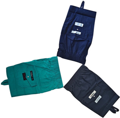 PRFAB Short For Boys & Girls Casual Solid Pure Cotton(Multicolor, Pack of 3)