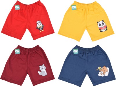 Funtus Short For Baby Boys & Baby Girls Casual Printed Cotton Blend(Multicolor, Pack of 4)