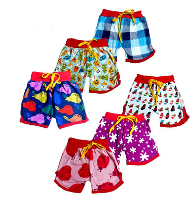 FRANSCART Short For Baby Boys & Baby Girls Casual Printed Cotton Blend(Multicolor, Pack of 6)
