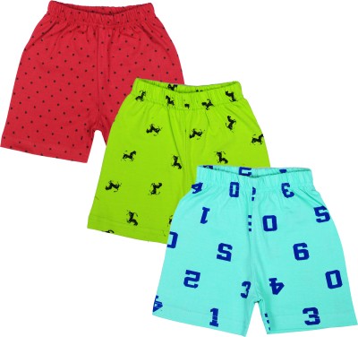 Ayvina Short For Boys & Girls Casual Printed Pure Cotton(Multicolor, Pack of 3)