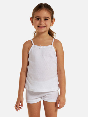 JUNIORS by Babyshop Short For Girls Casual Solid Pure Cotton(White, Pack of 2)