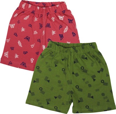 Ayvina Short For Boys & Girls Casual Printed Pure Cotton(Multicolor, Pack of 2)