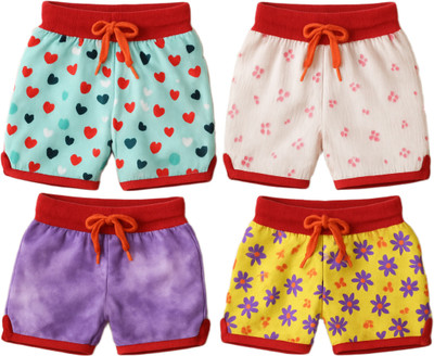 DASKAART Short For Boys & Girls Casual Printed Cotton Blend(Multicolor, Pack of 4)
