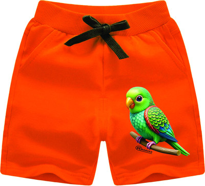 diamond art collection Short For Boys & Girls Casual Printed Cotton Jersey(Orange, Pack of 1)