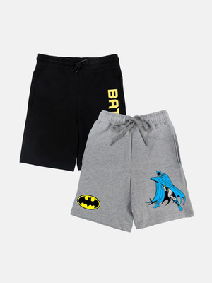 YK Justice League Short For Boys Casual Printed Cotton Blend(Black, Pack of 2)
