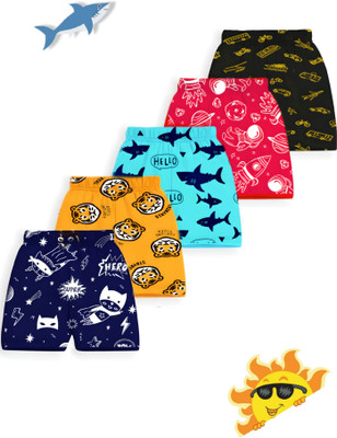TinyTrend Short For Boys & Girls Casual Printed Cotton Blend(Multicolor, Pack of 5)